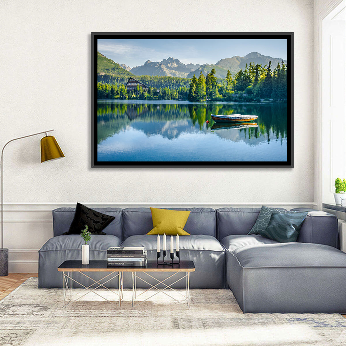 Štrbské Pleso Reflection Wall Art in a room, landscape