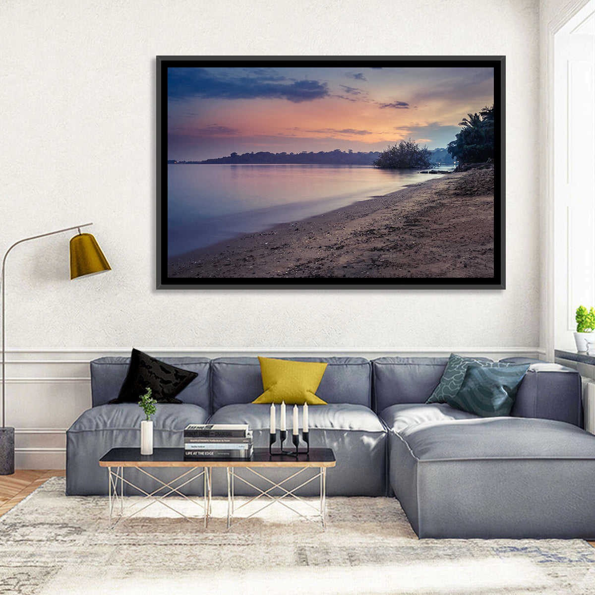 Lake Victoria at Dusk Wall Art in a room, landscape