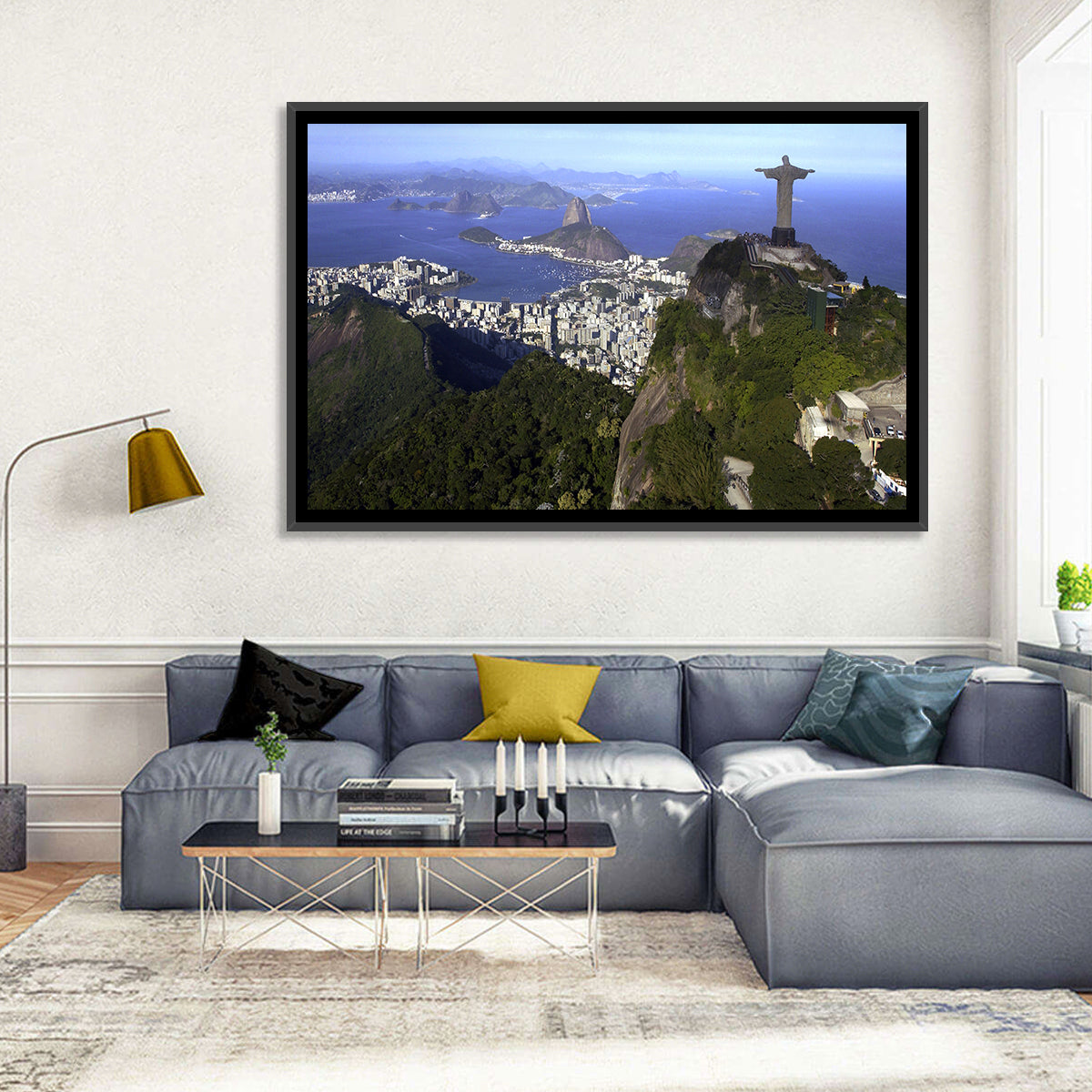 Christ the Redeemer Over Rio De Janeiro Wall Art in a room, landscape