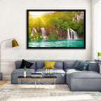 Plitvice Cascades at Sunrise Wall Art