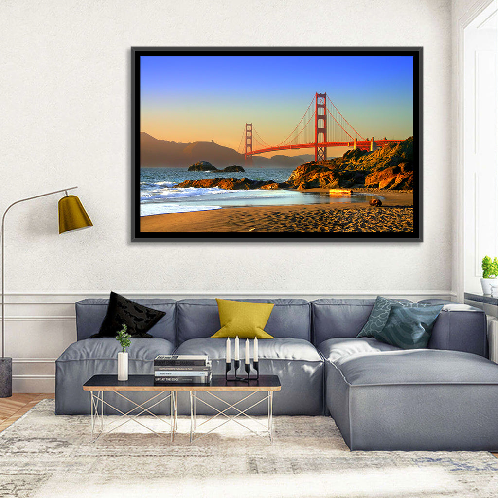 Golden Hour at the Golden Gate Bridge Wall Art