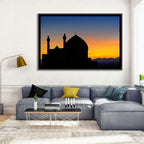 Isfahan Mosque Silhouette at Dusk Wall Art
