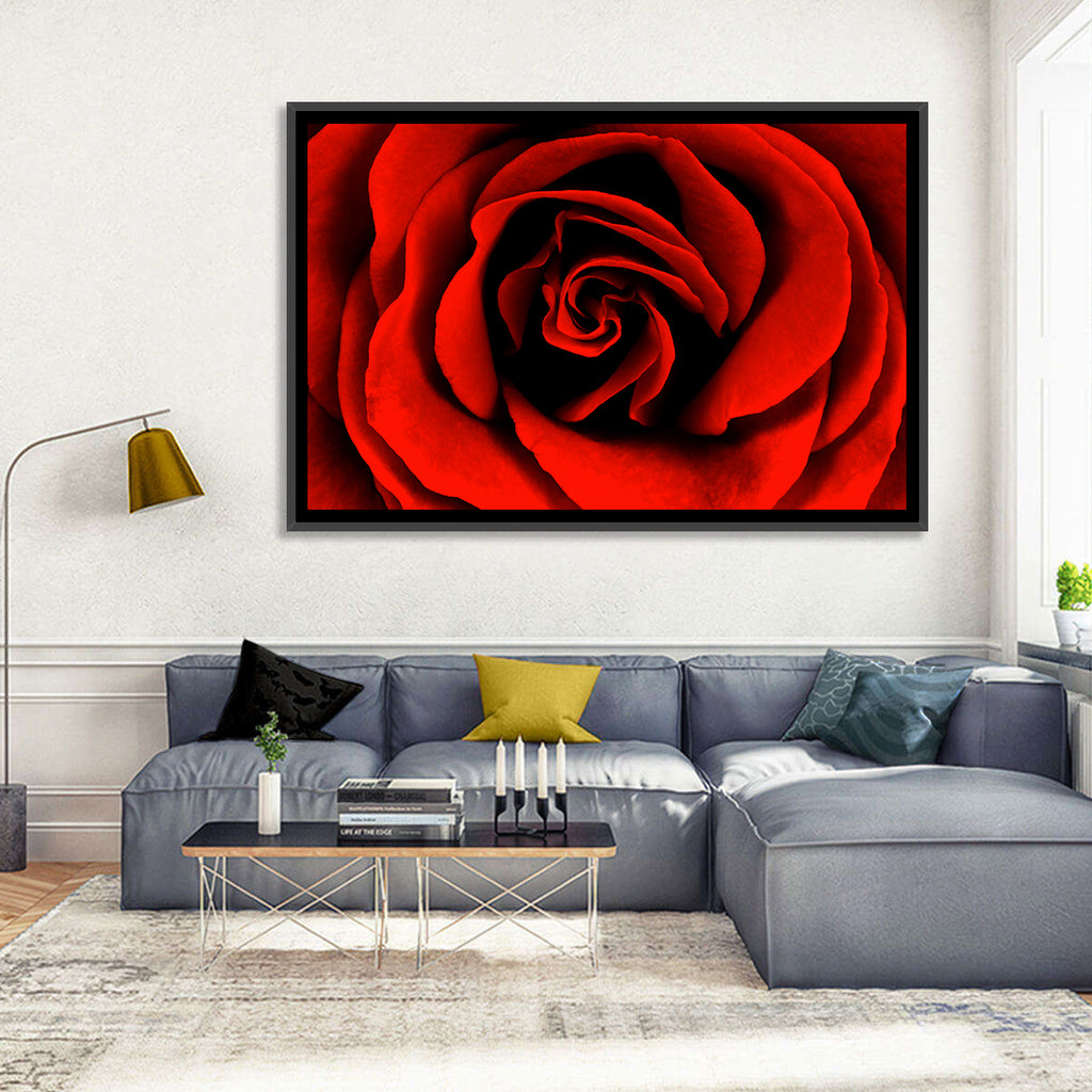 Velvety Red Rose Close-up Wall Art