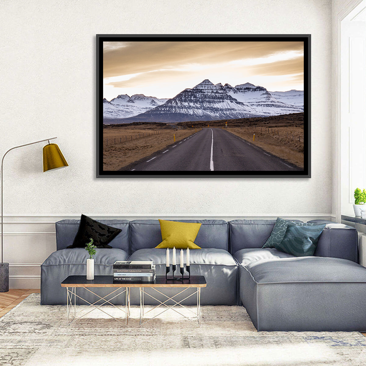 East Fjords Road at Dusk Wall Art in a room, landscape
