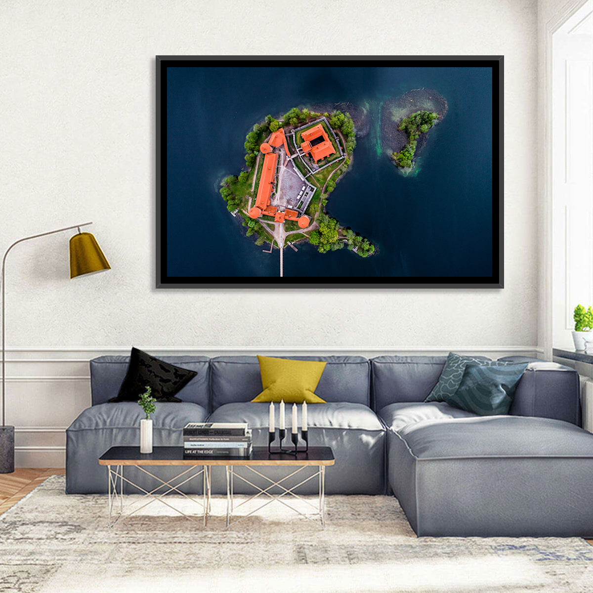 Trakai Island Castle Wall Art in a room, landscape