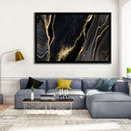 Diagonal Gold Veined Marble Wall Art
