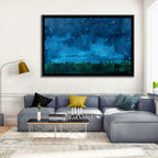 Starry Meadow Nightscape Wall Art