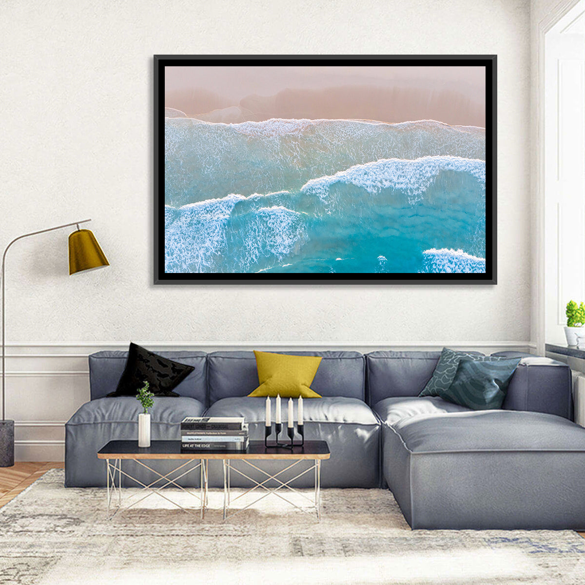 Ocean Beach Waves Aerial Wall Art