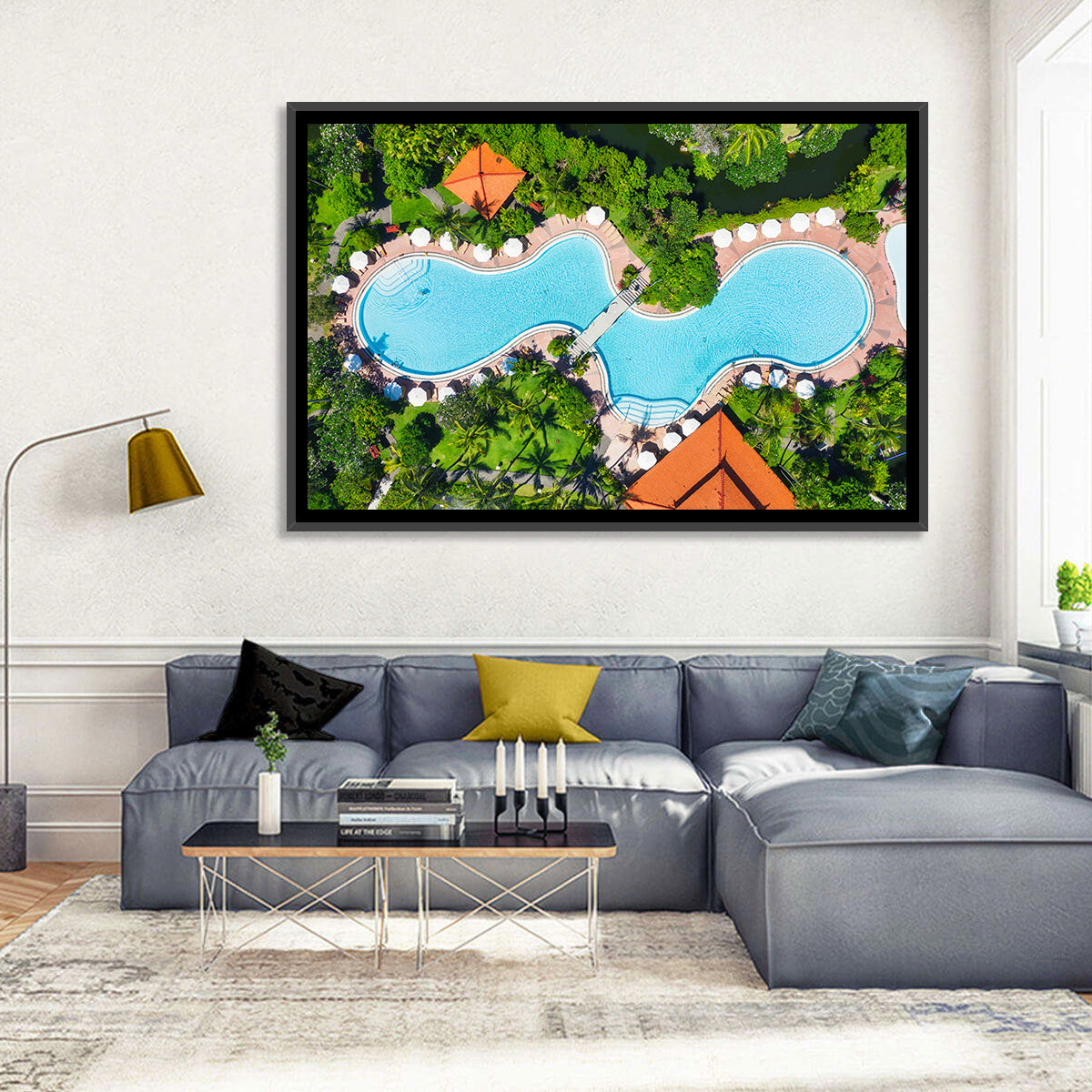 Aerial Figure Eight Resort Pool Wall Art