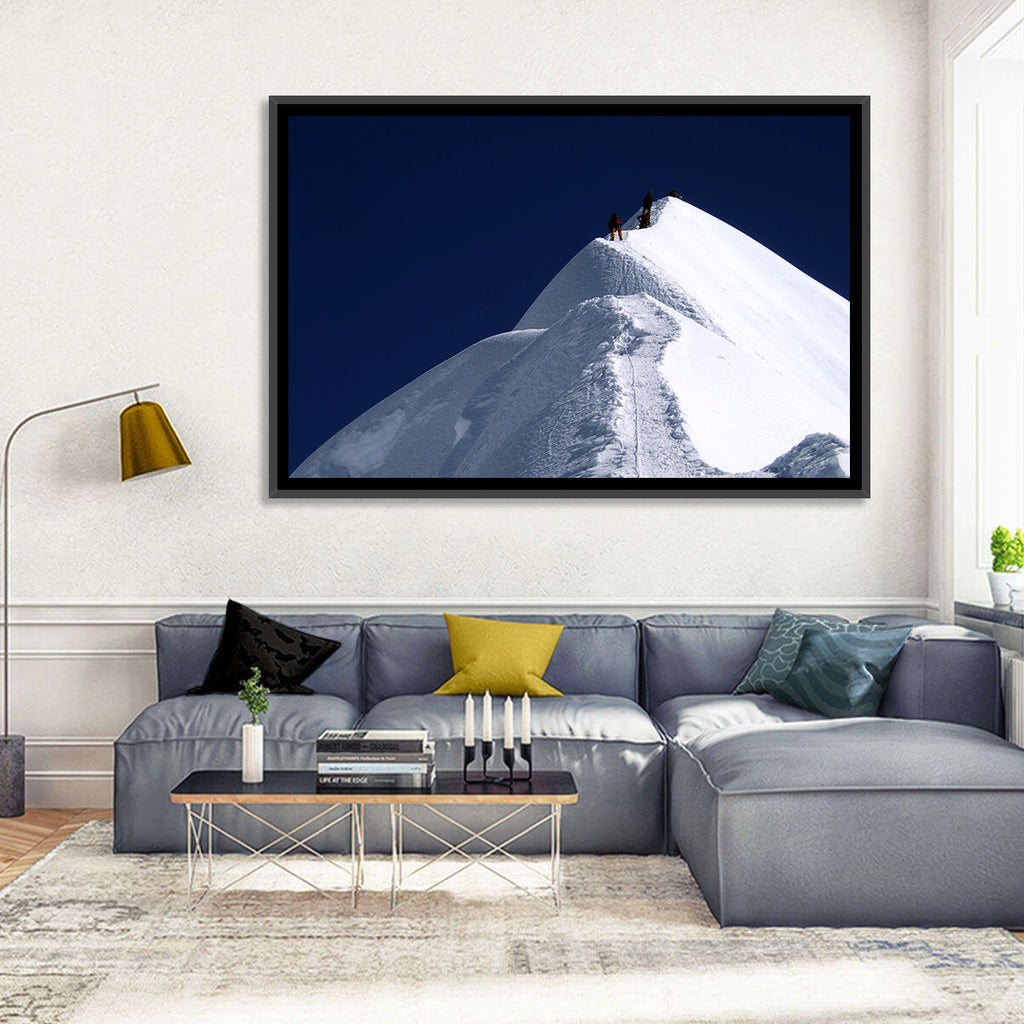 Climbers on a Snowy Himalayan Peak Wall Art