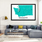 Washington State Minimalist Map Wall Art