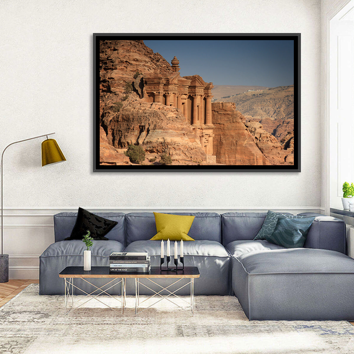 The Monastery at Petra Wall Art in a room, landscape