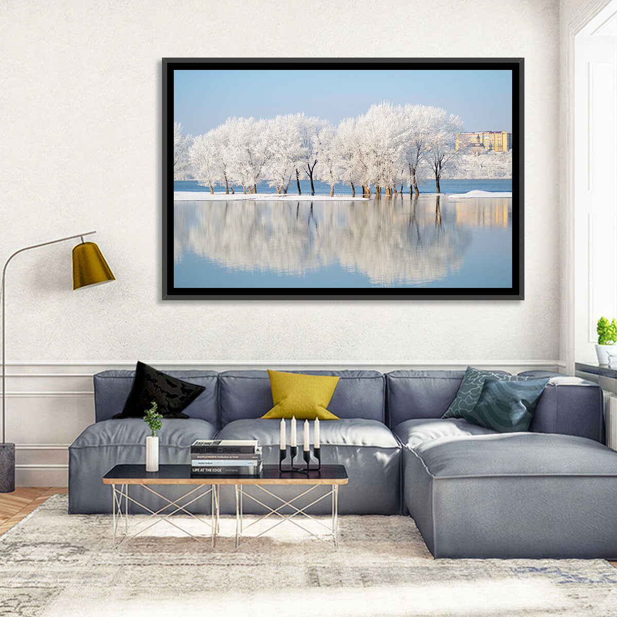 Winter Lake Reflection Wall Art