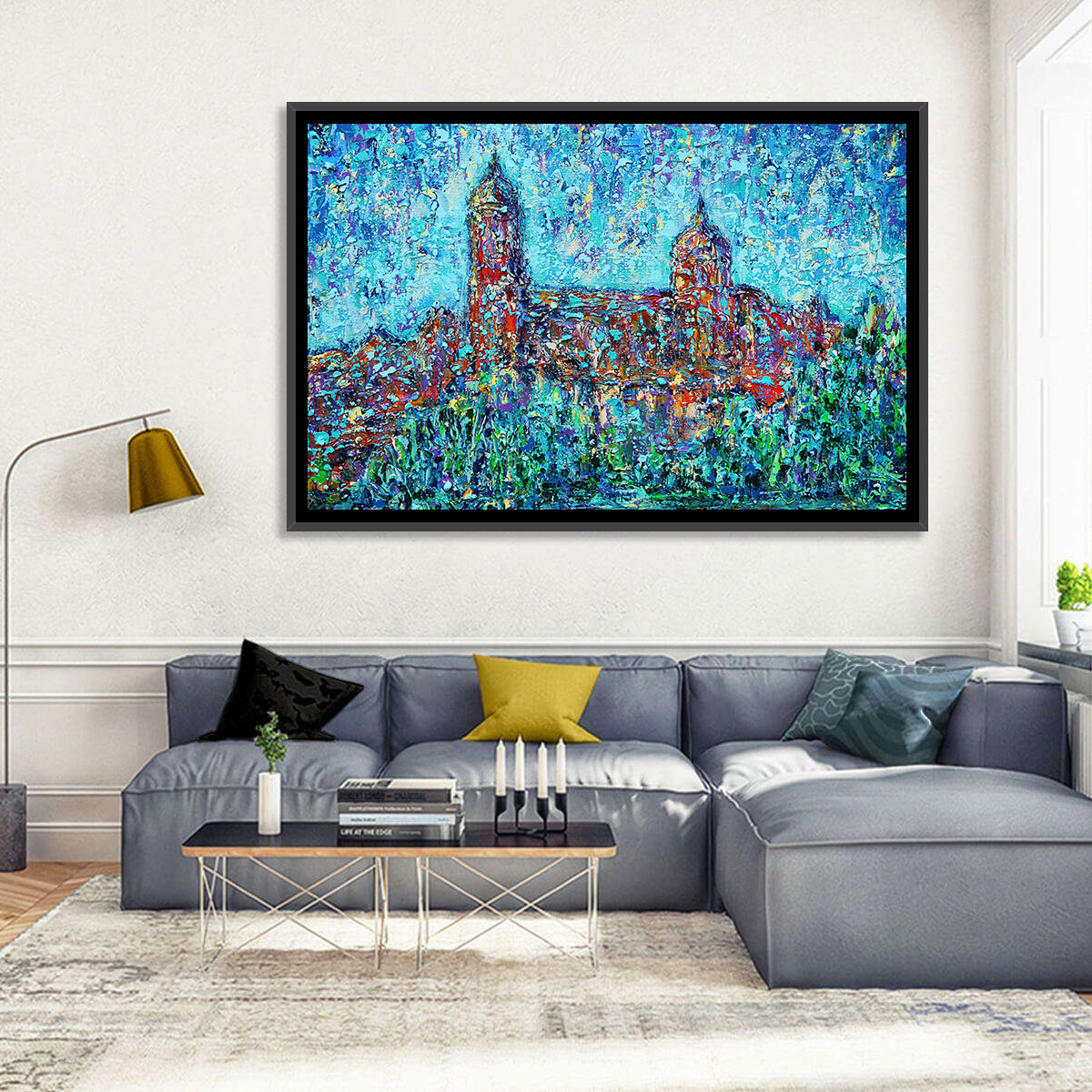 Salamanca Dual Domes Reflection Wall Art in a room, landscape