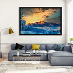 Pikes Peak Golden Sunset Wall Art