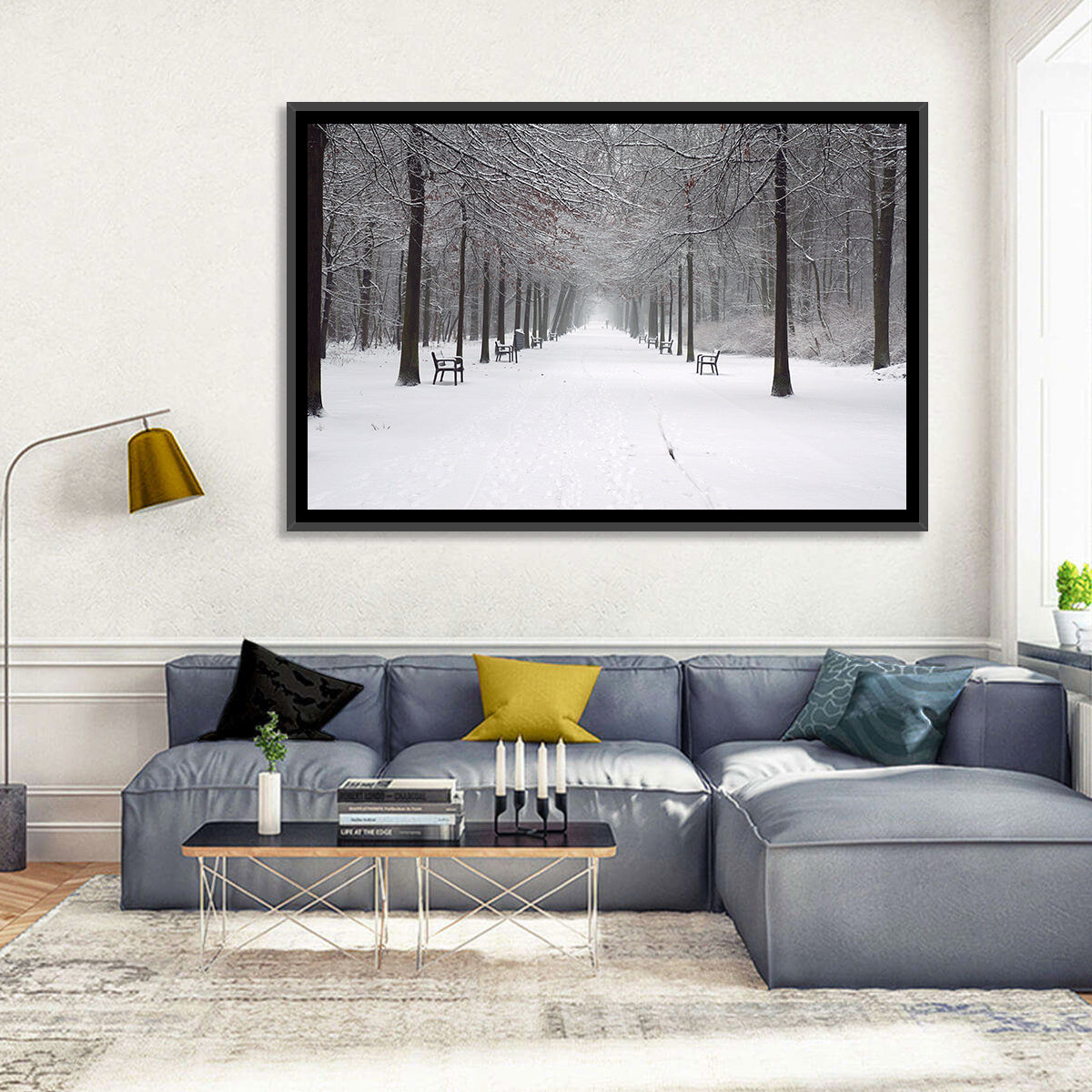 Snow Covered Park Lane Wall Art