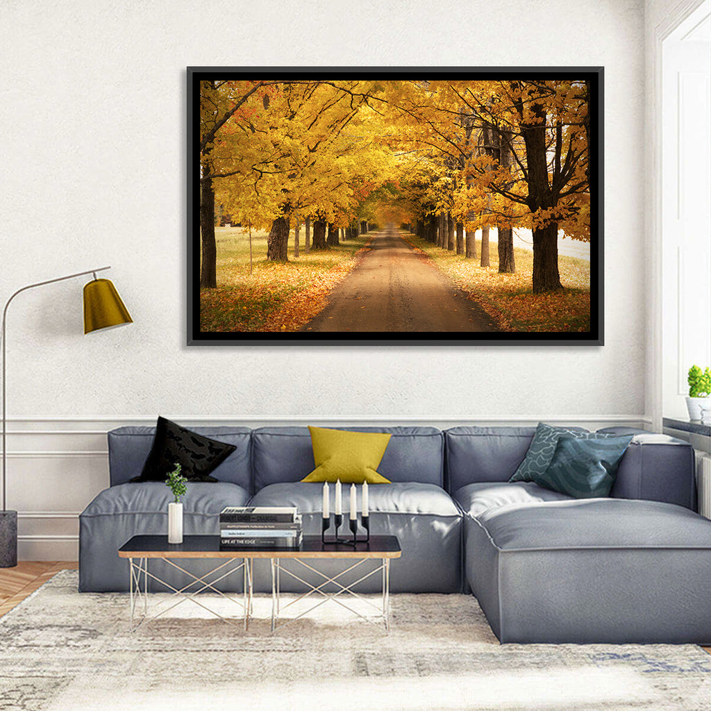Golden Autumn Road Wall Art