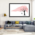 Heart Leaf Tree Silhouette Wall Art