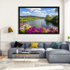 Sand Creek River with Petunias Wall Art