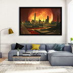 Molten Lunar Cityscape Wall Art