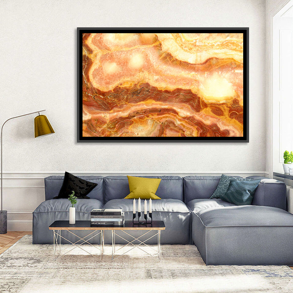 Golden Agate Stone Abstract Wall Art