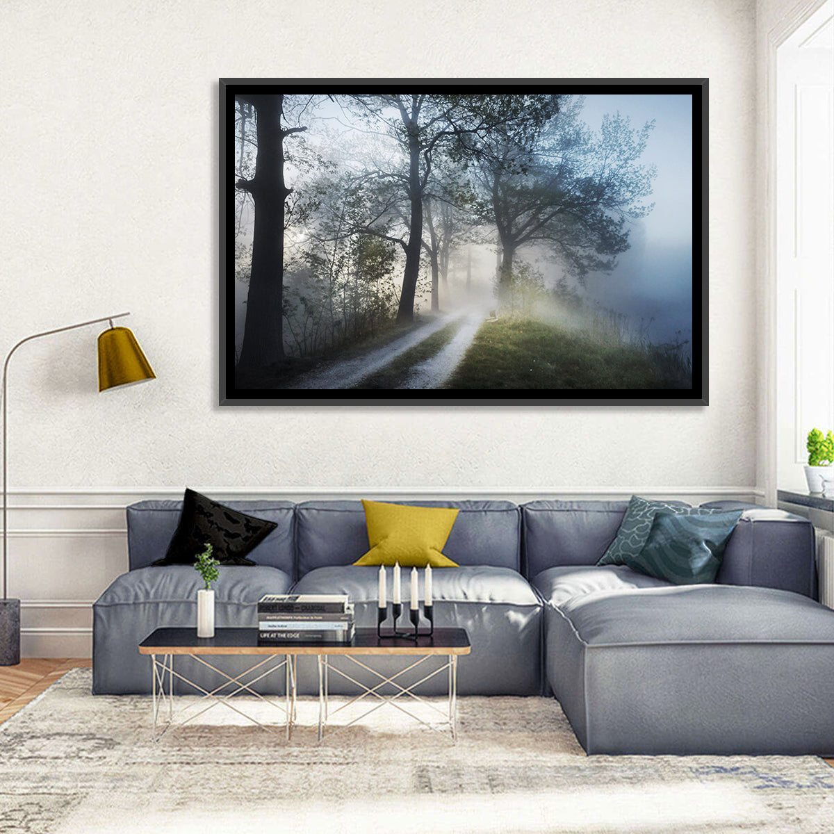 Foggy Forest Pathway Wall Art