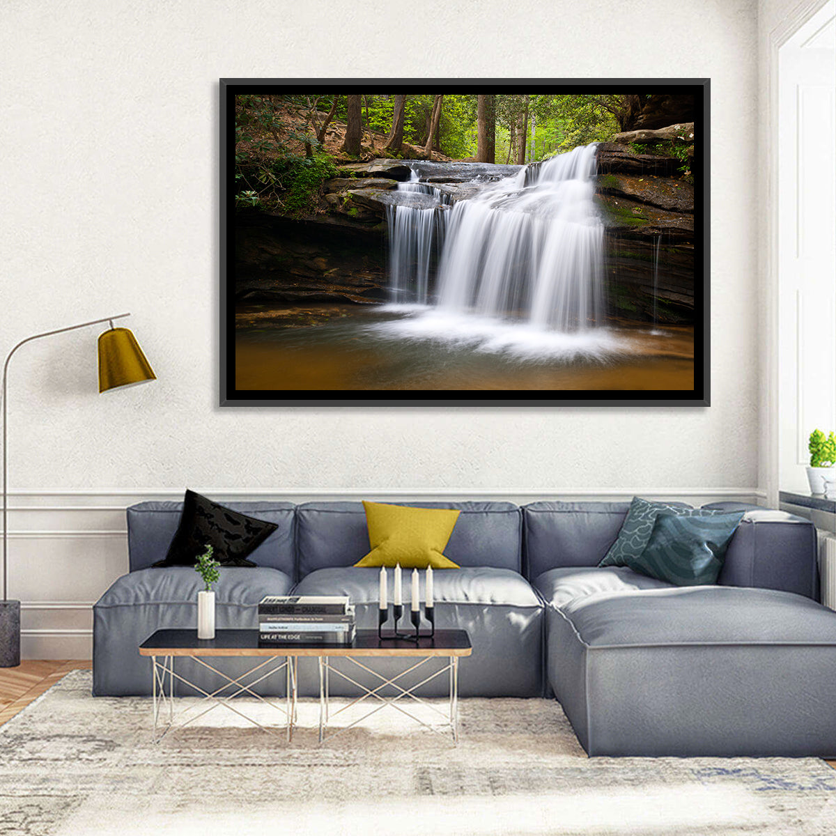 Table Rock State Park Waterfall Wall Art in a room, landscape