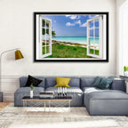 Gazebo on Pier Over Turquoise Ocean Wall Art