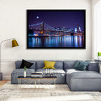 Brooklyn Bridge Moonlit Reflections Wall Art