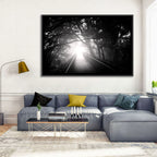 Foggy Forest Bridge Wall Art