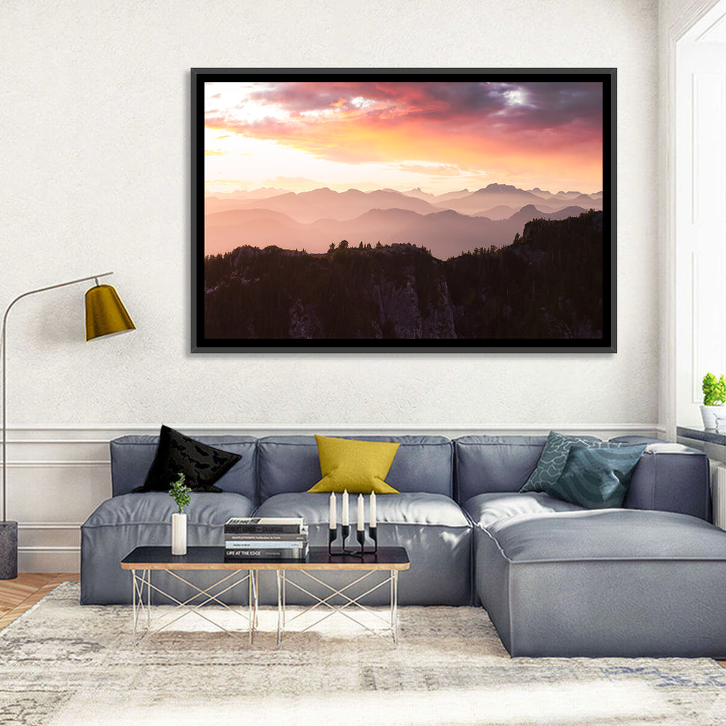 Vancouver Mountains at Sunset Wall Art