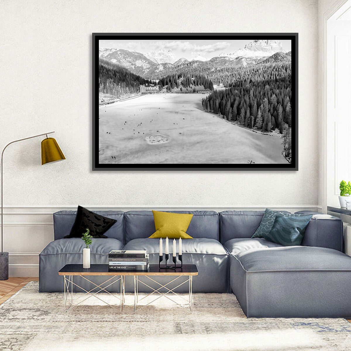 Dolomites at Lago Di Misurina Wall Art in a room, landscape