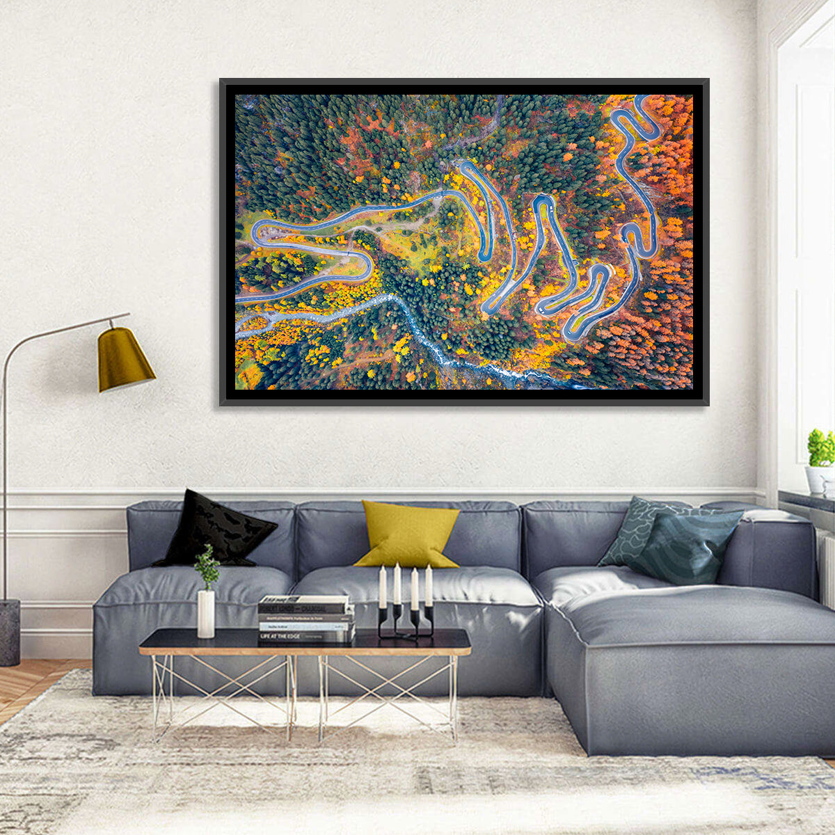 Maloya Pass Aerial View Wall Art in a room, landscape
