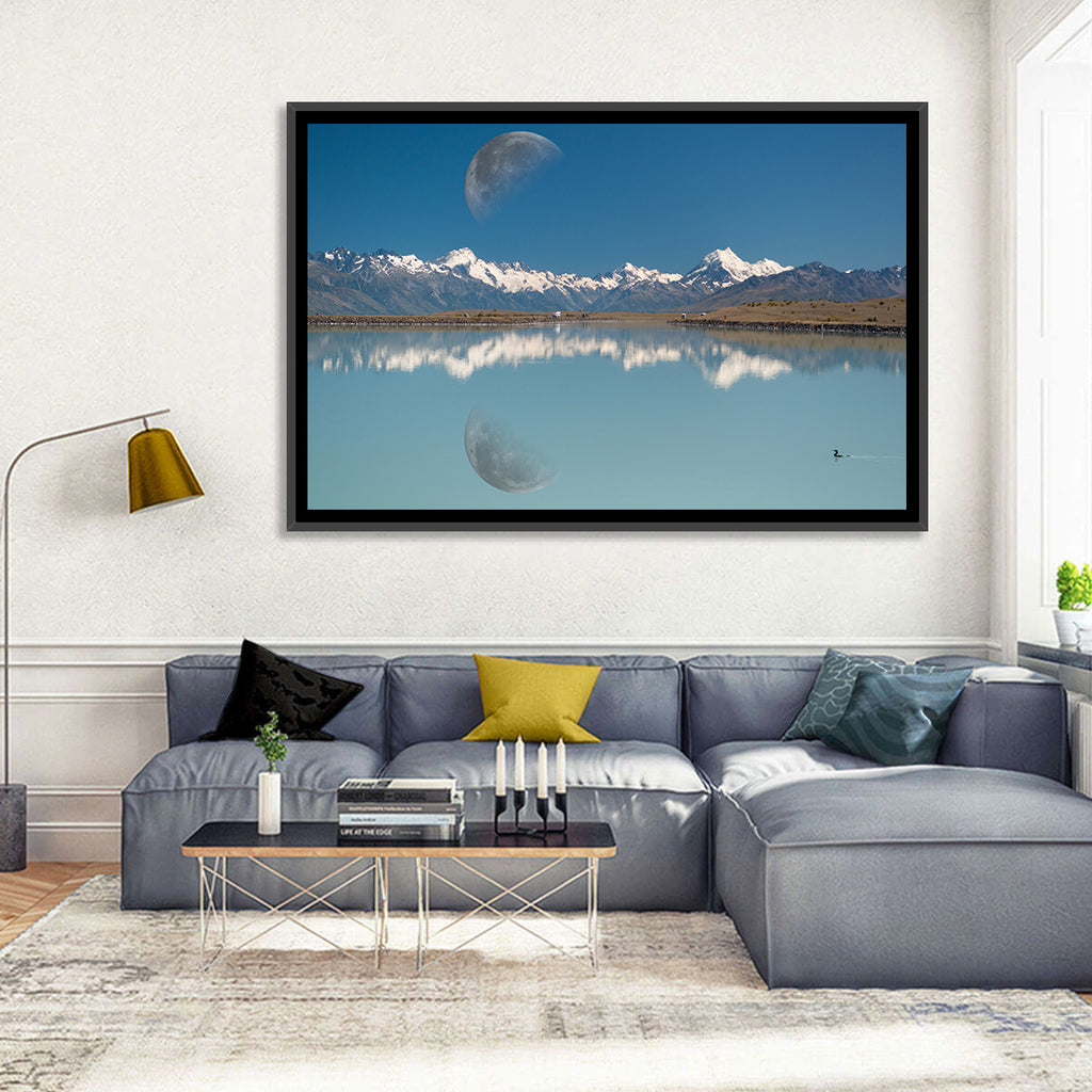 Moon Over Mt Cook and Lake Pukaki Wall Art