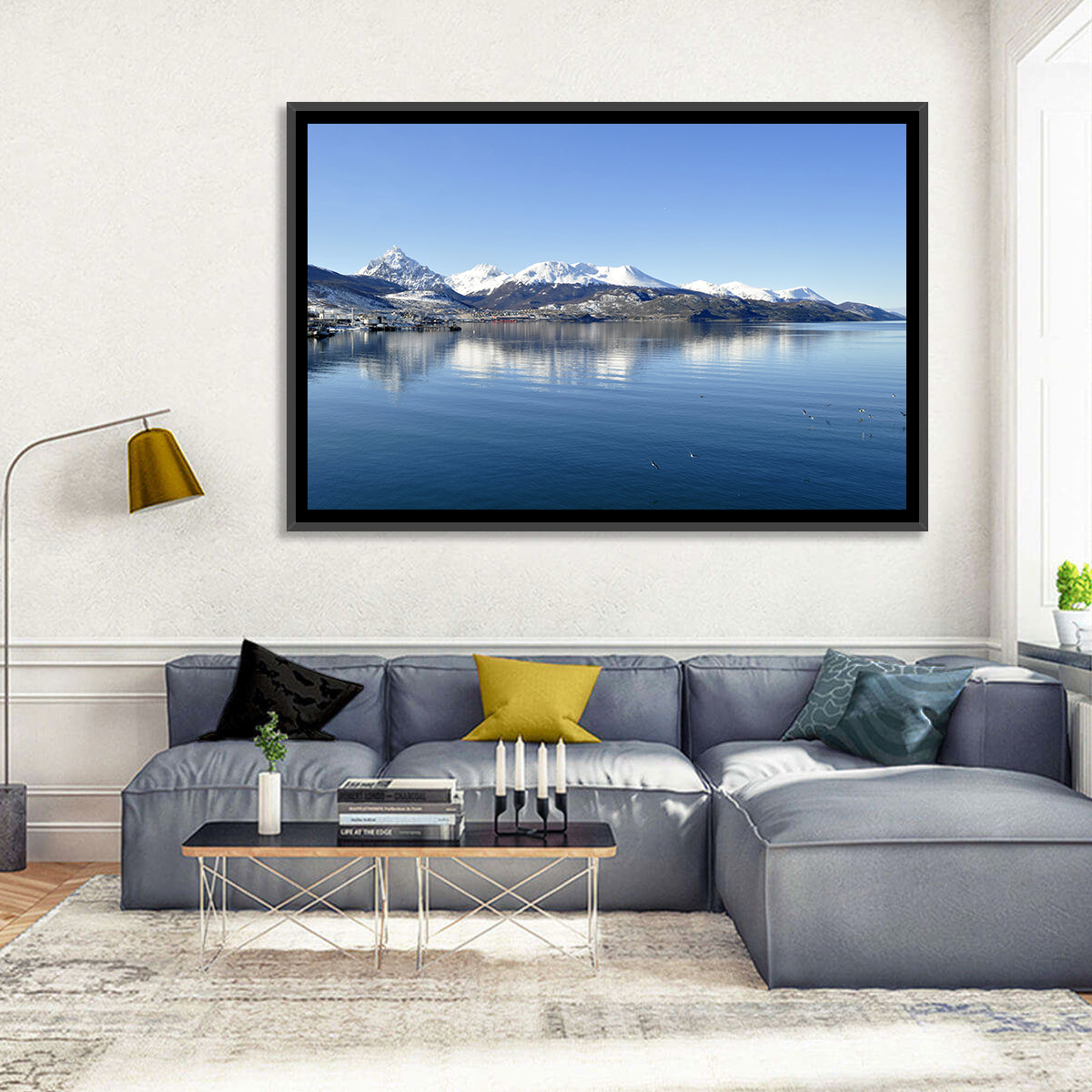 Beagle Channel Mountains, Ushuaia Wall Art in a room, landscape