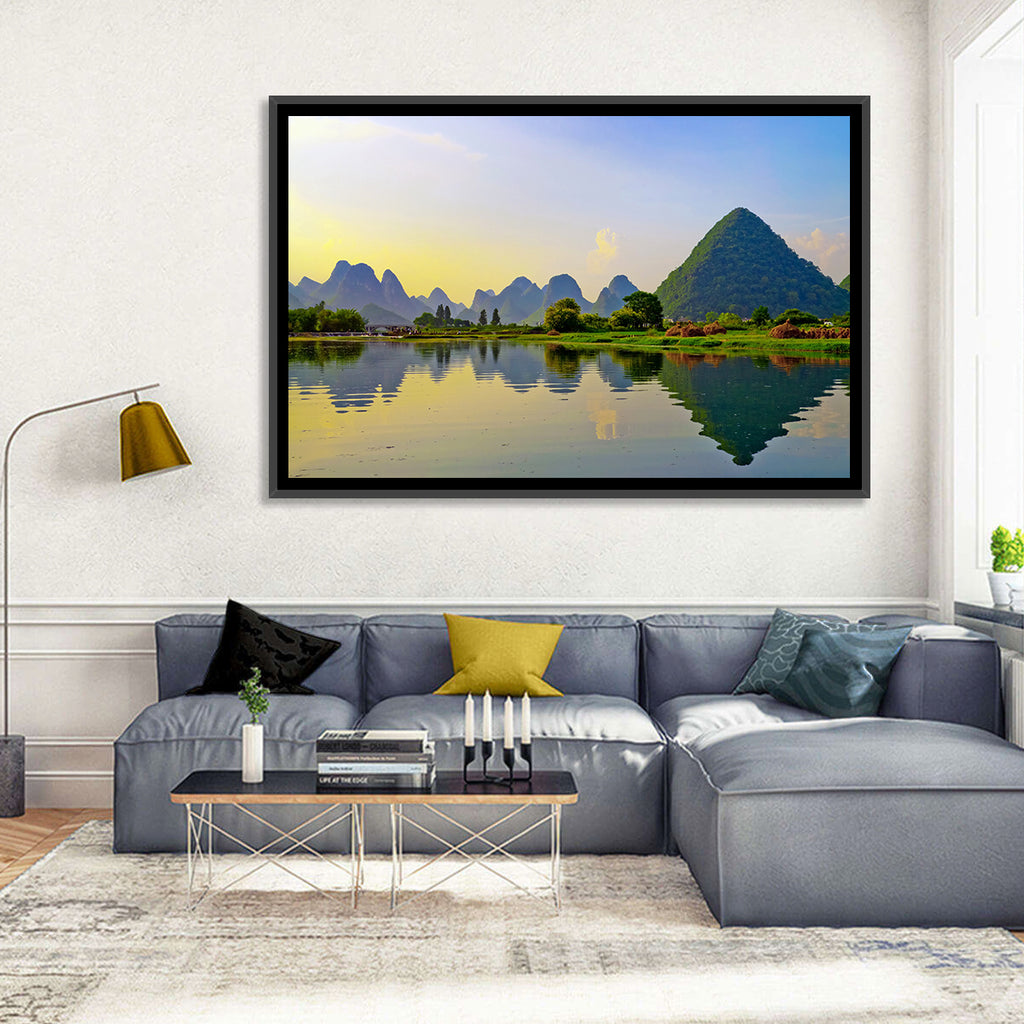 Yangshuo Reflection on Li River Wall Art