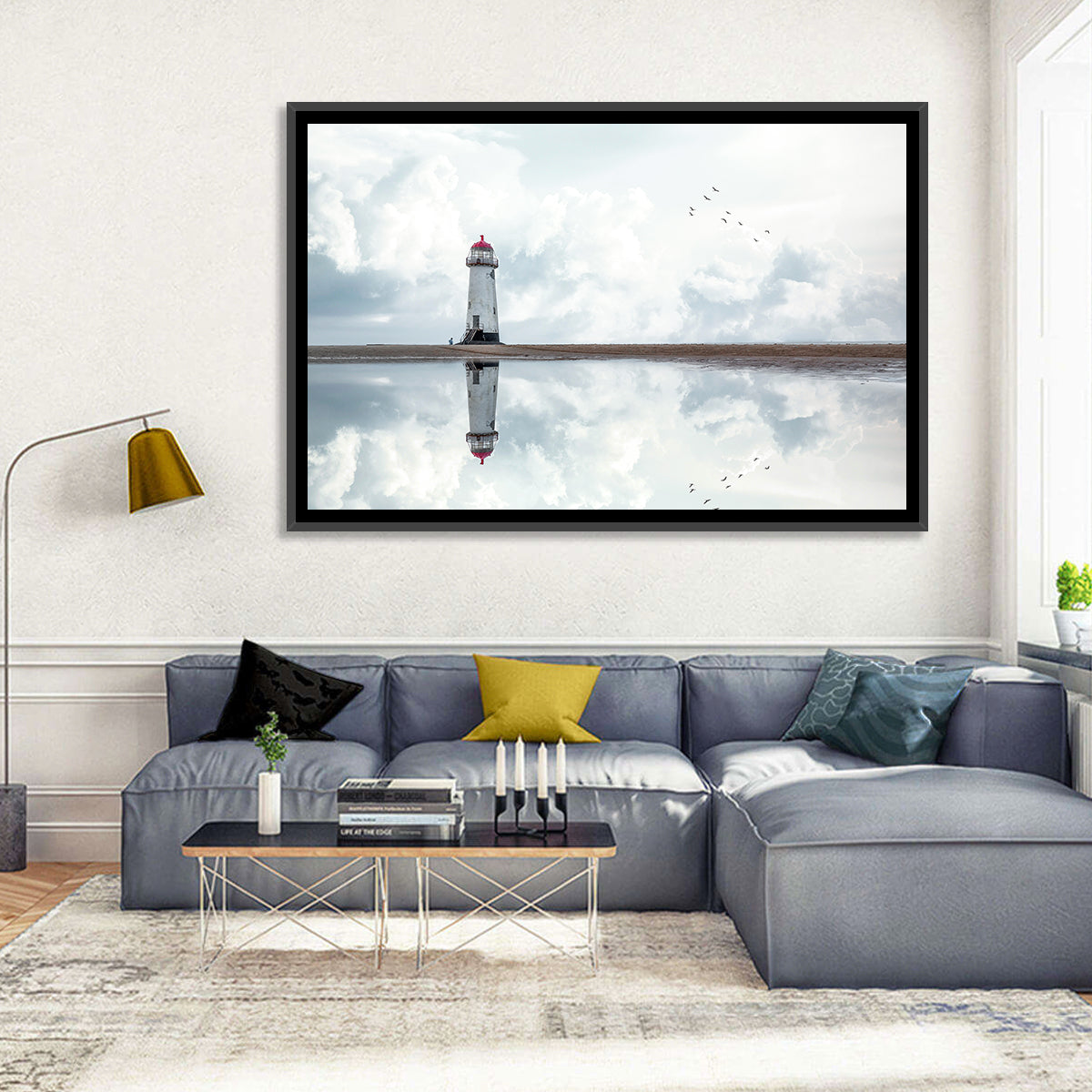 Wales Seashore Lighthouse Wall Art