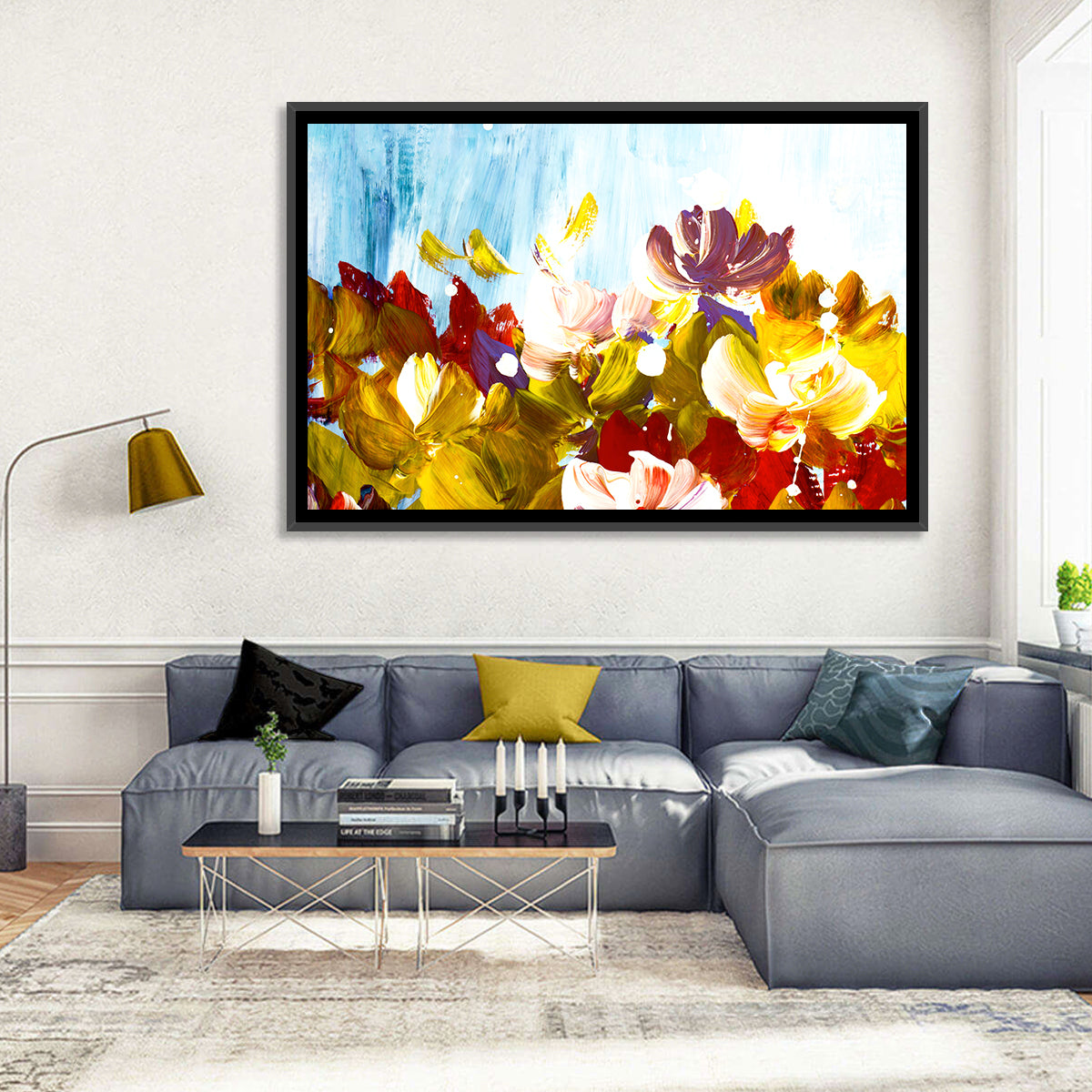 Impasto Floral Garden Wall Art in a room, landscape