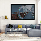 Futuristic City Tunnel with Moon Wall Art