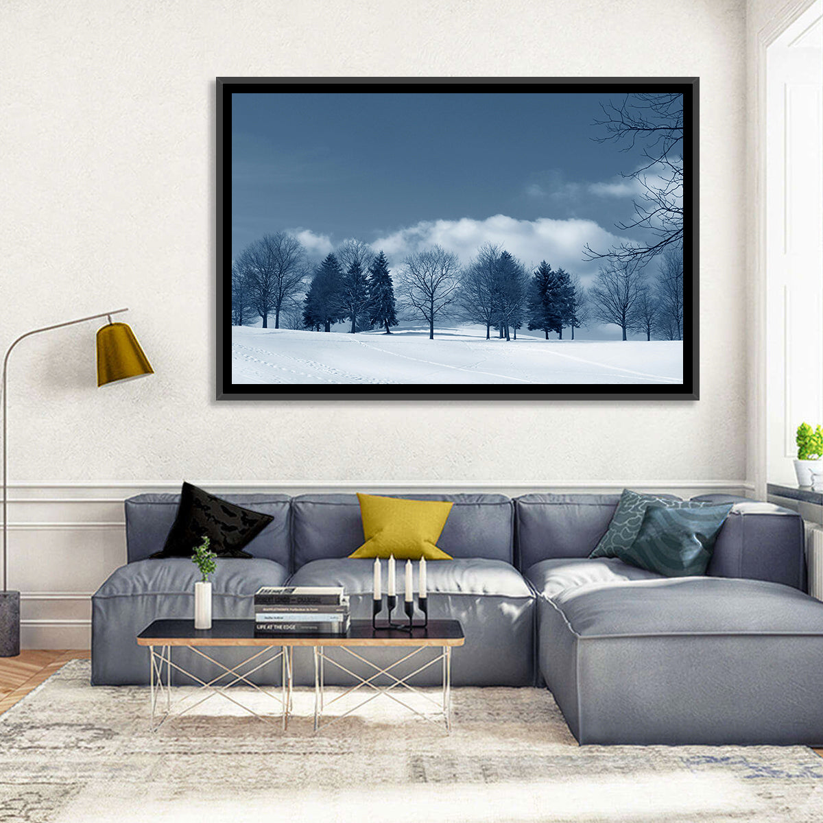 Snowy Field with Tracks Wall Art
