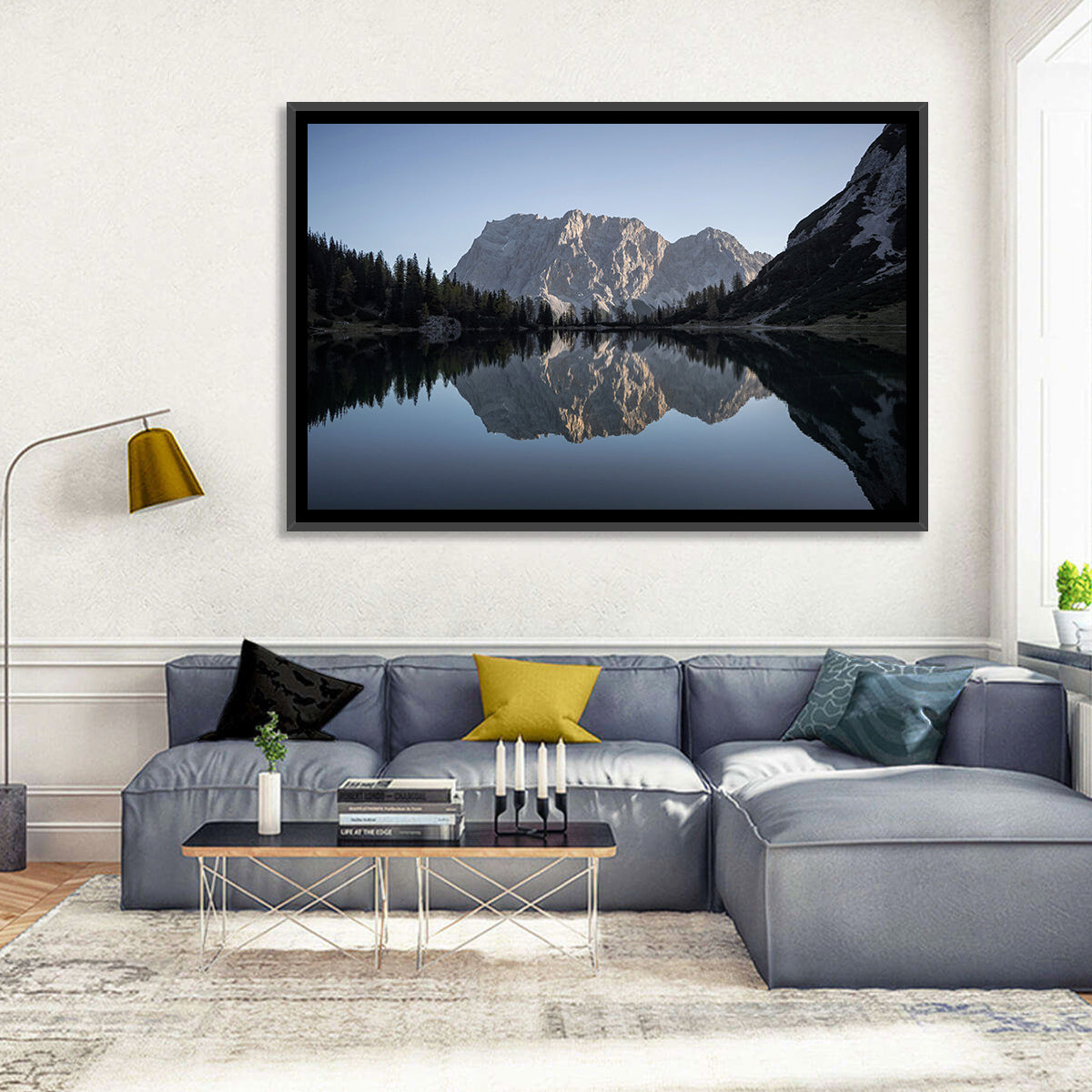 Zugspitze from Lake Seebensee Wall Art in a room, landscape