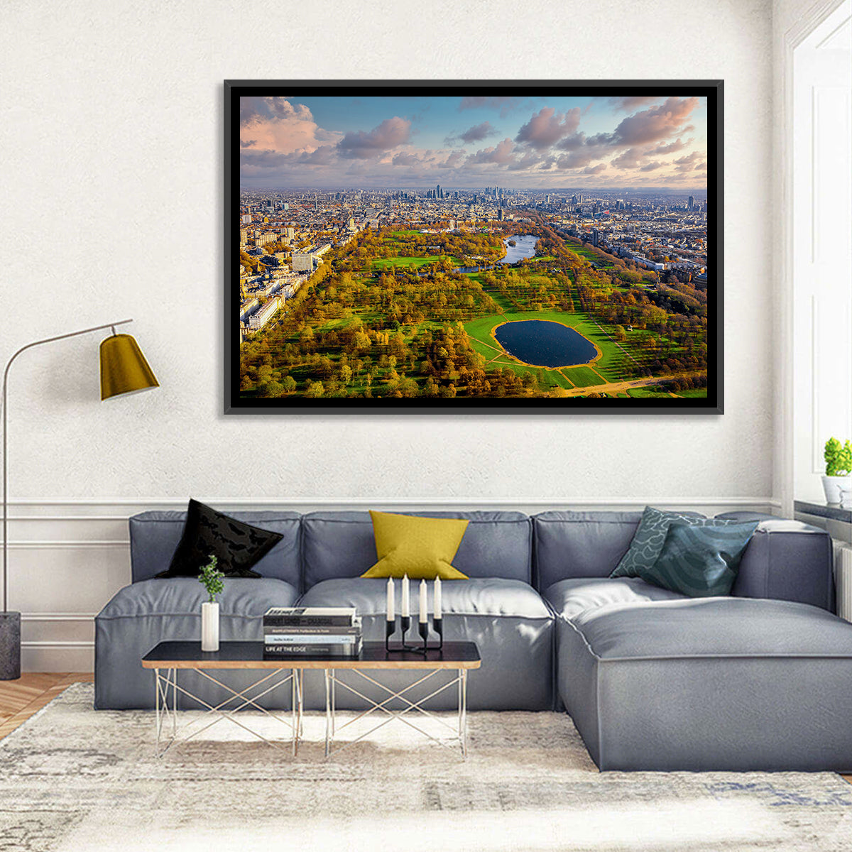 Hyde Park Aerial View Wall Art in a room, landscape