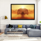 Golden Haze Tree at Sunset Wall Art
