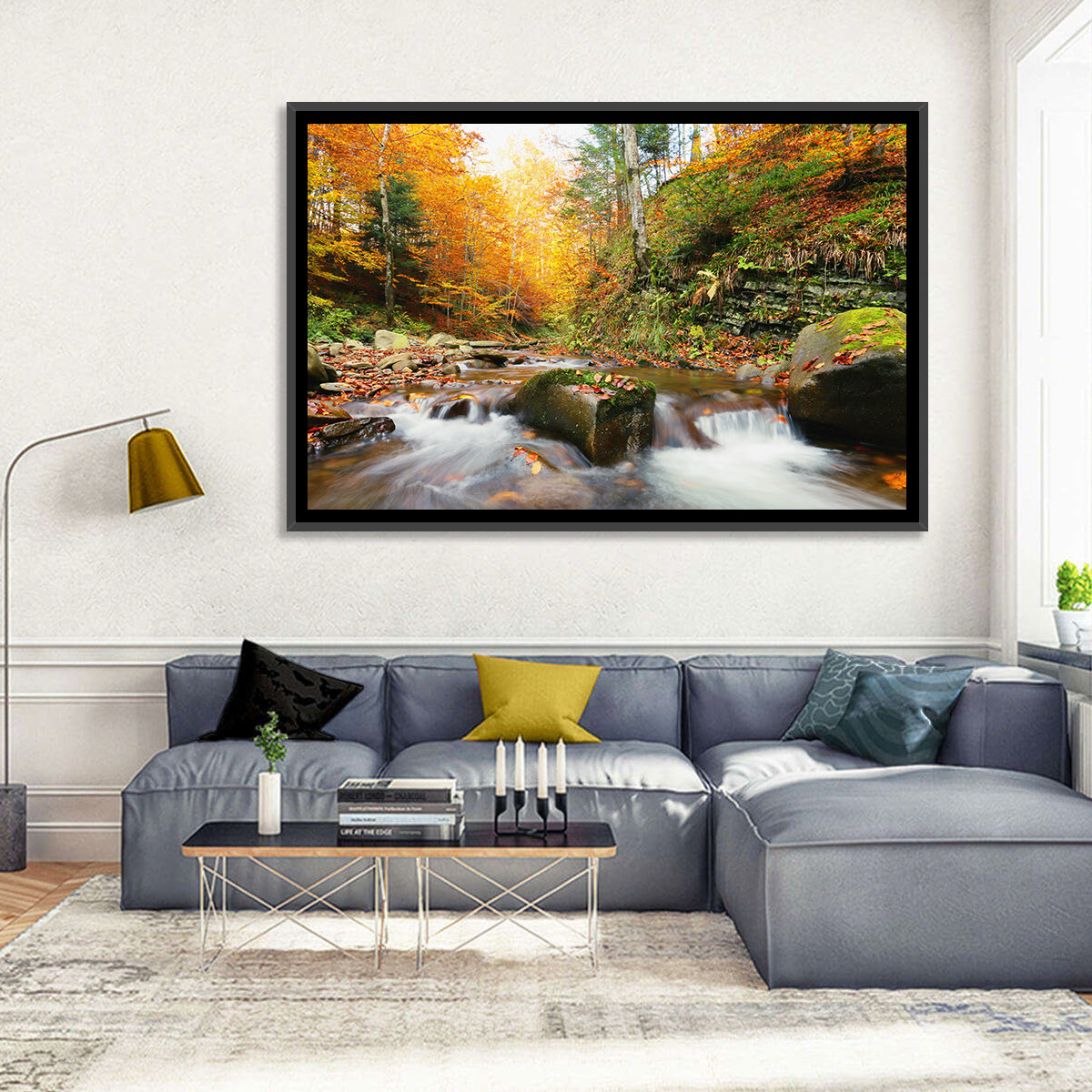 Forest Stream in Autumn Wall Art