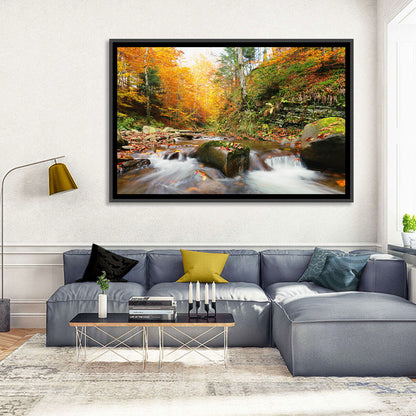 Autumn Forest Stream Wall Art