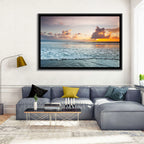 Golden Hour Beach Sunset Surf Wall Art