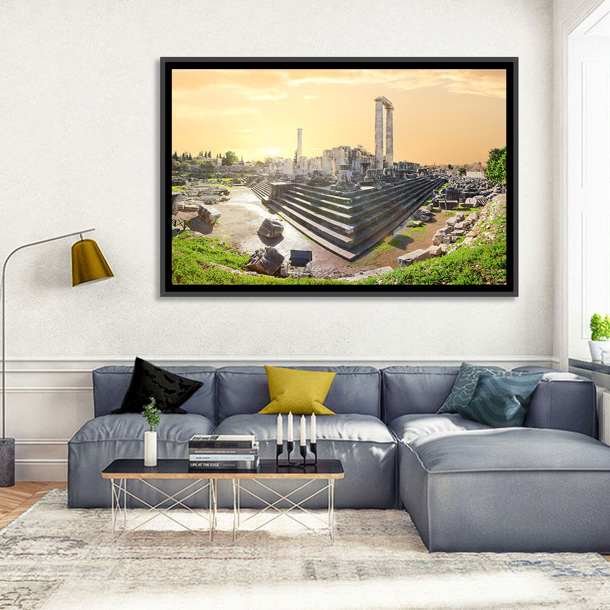 Temple of Apollo at Didyma at Golden Hour Wall Art in a room, landscape