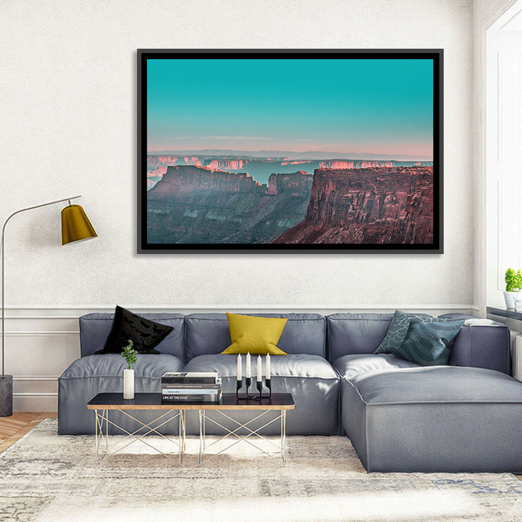 Sunlit Canyon Rim at Dusk Wall Art