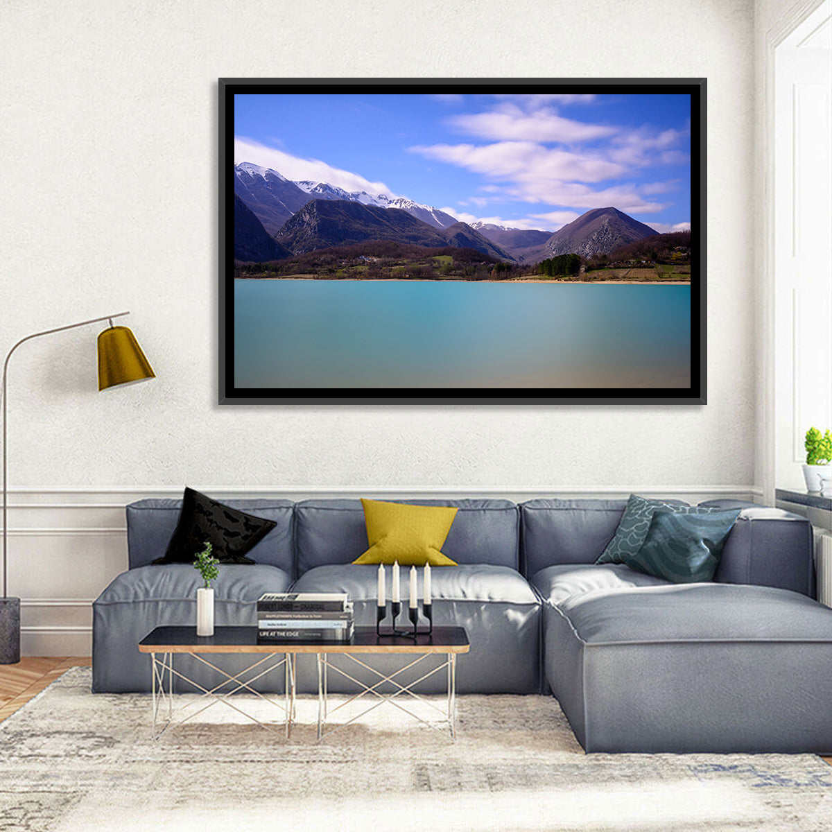 Castel San Vincenzo Lake Wall Art in a room, landscape