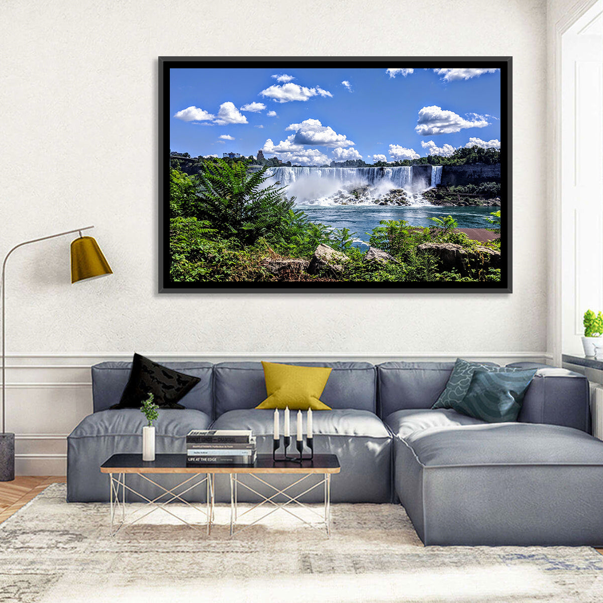 Niagara Falls Horseshoe Cascade Vista Wall Art in a room, landscape